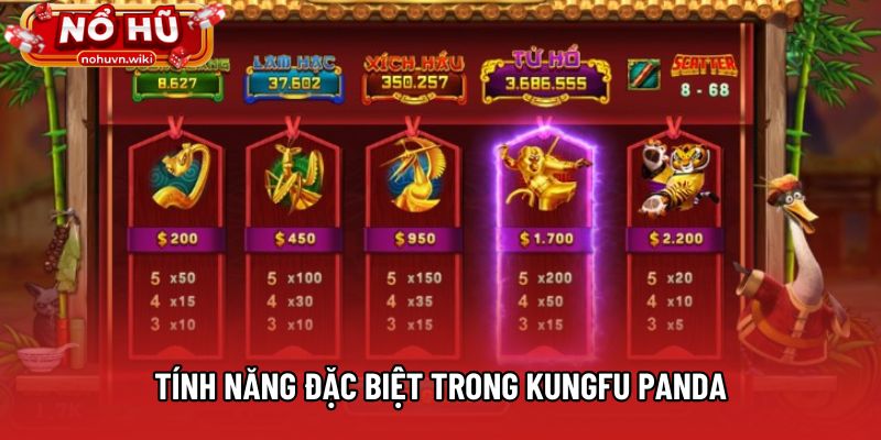 Tính năng đặc biệt trong Kungfu Panda